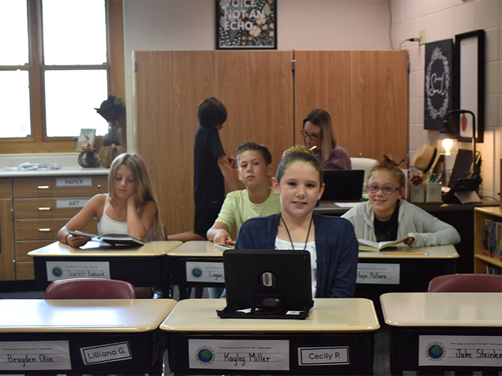 students at desks